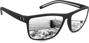 Polarized Sunglasses for Men Lightweight Frame Square Sun Glasses UV400 Protection