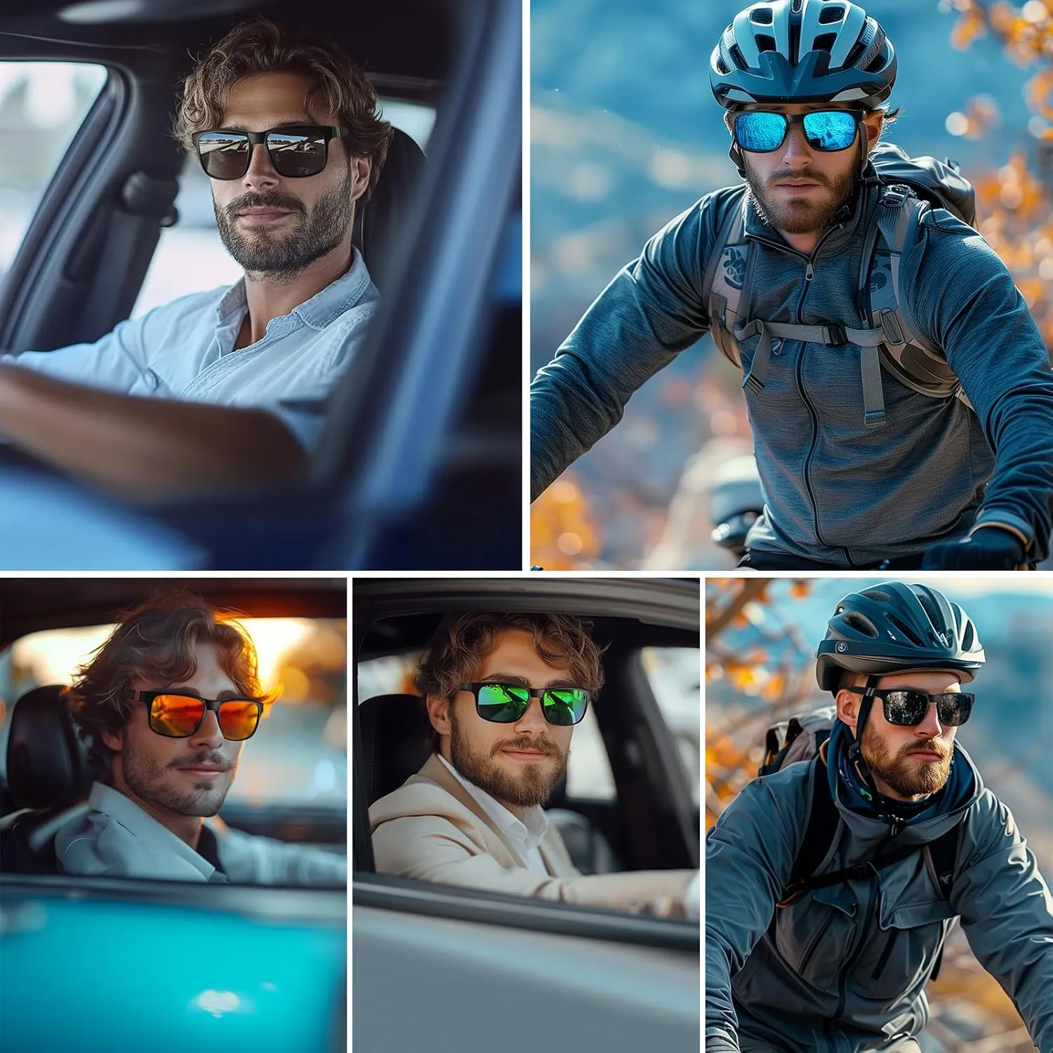 Polarized Sunglasses for Men UV400 Protection Sports Cycling Driving Fishing Sun Glasses