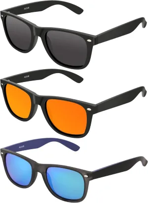 Polarized Sunglasses for Men Women Round Retro Classic Fashion Eyewear UV400 Sun Glasses for Sports 3 Packs