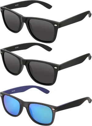 Polarized Sunglasses for Men Women Round Retro Classic Fashion Eyewear UV400 Sun Glasses for Sports 3 Packs