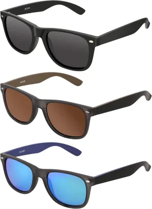Polarized Sunglasses for Men Women Round Retro Classic Fashion Eyewear UV400 Sun Glasses for Sports 3 Packs