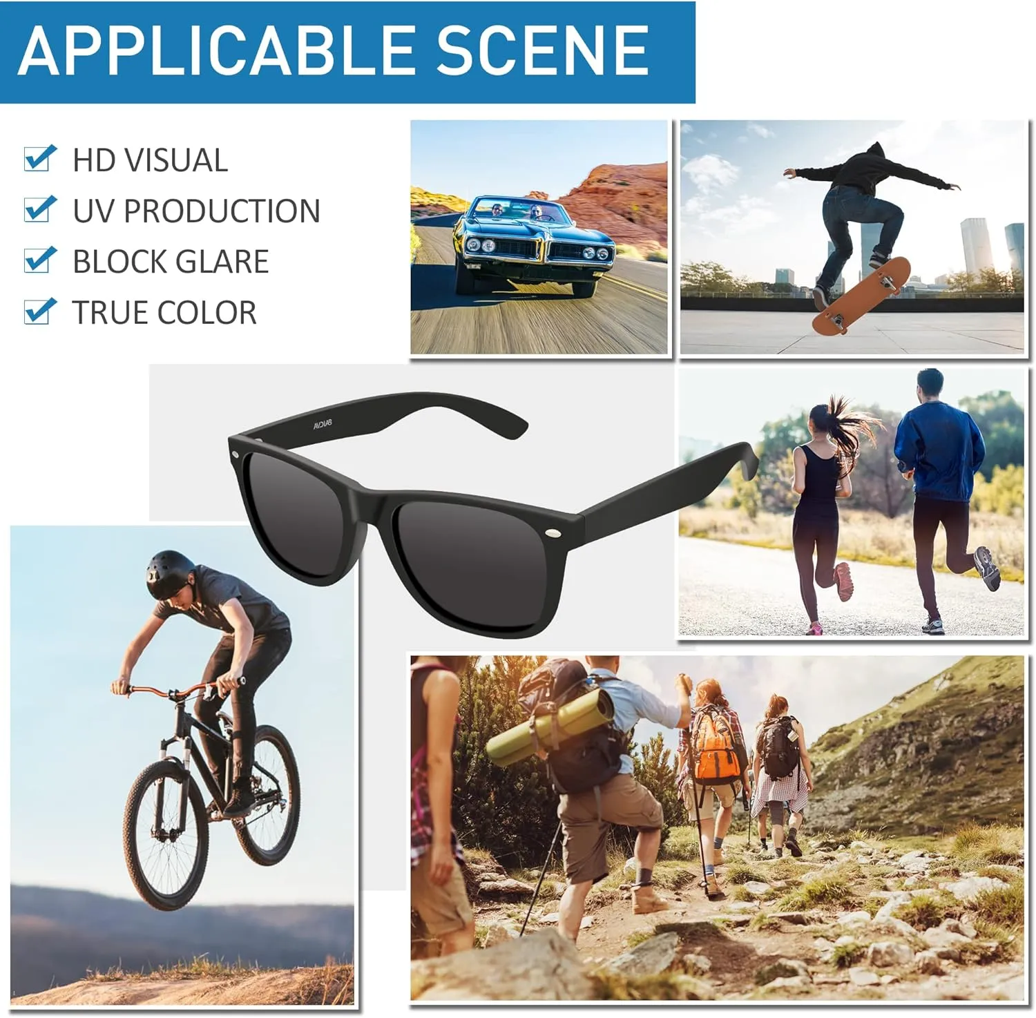 Polarized Sunglasses for Men Women Round Retro Classic Fashion Eyewear UV400 Sun Glasses for Sports 3 Packs