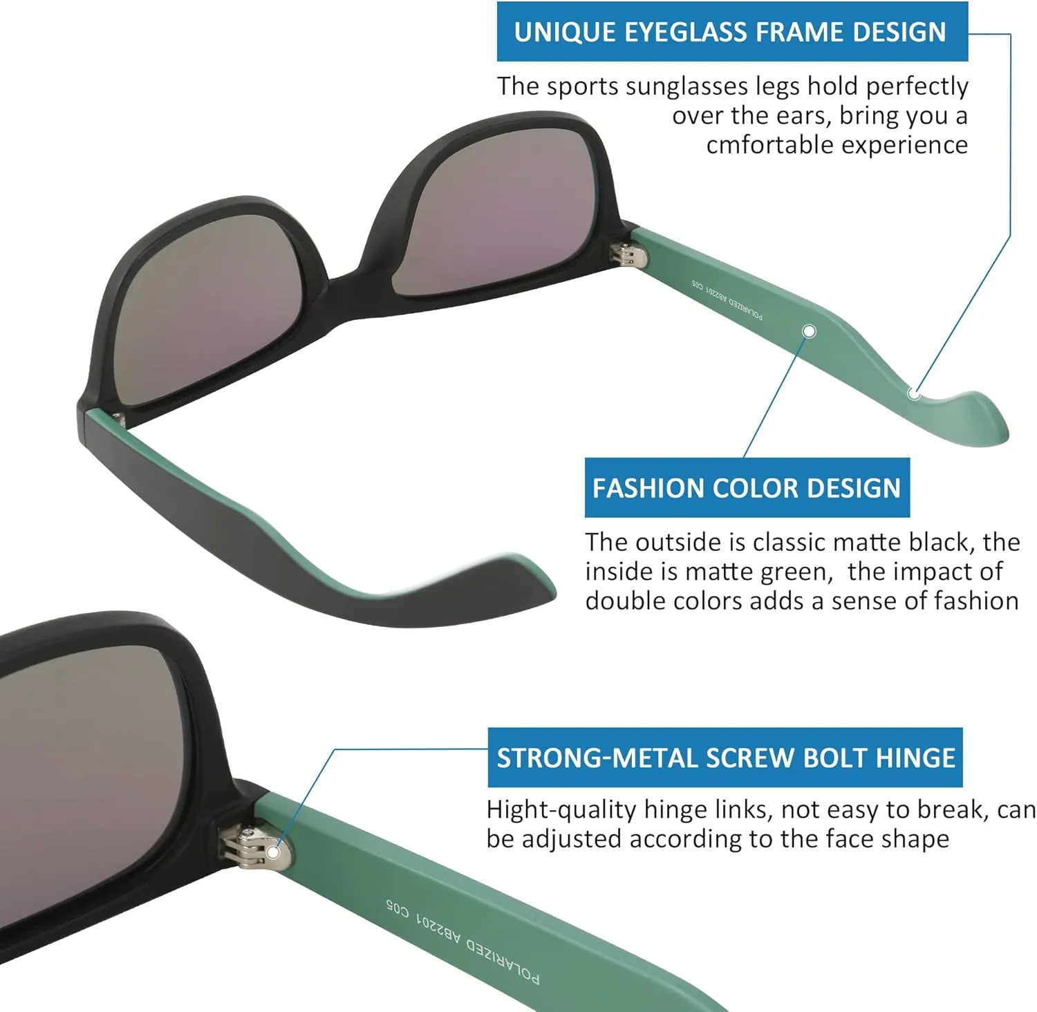 Polarized Sunglasses for Men Women Round Retro Classic Fashion Eyewear UV400 Sun Glasses for Sports 3 Packs