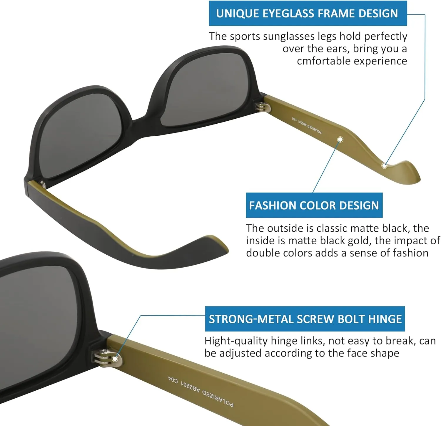 Polarized Sunglasses for Men Women Round Retro Classic Fashion Eyewear UV400 Sun Glasses for Sports 3 Packs