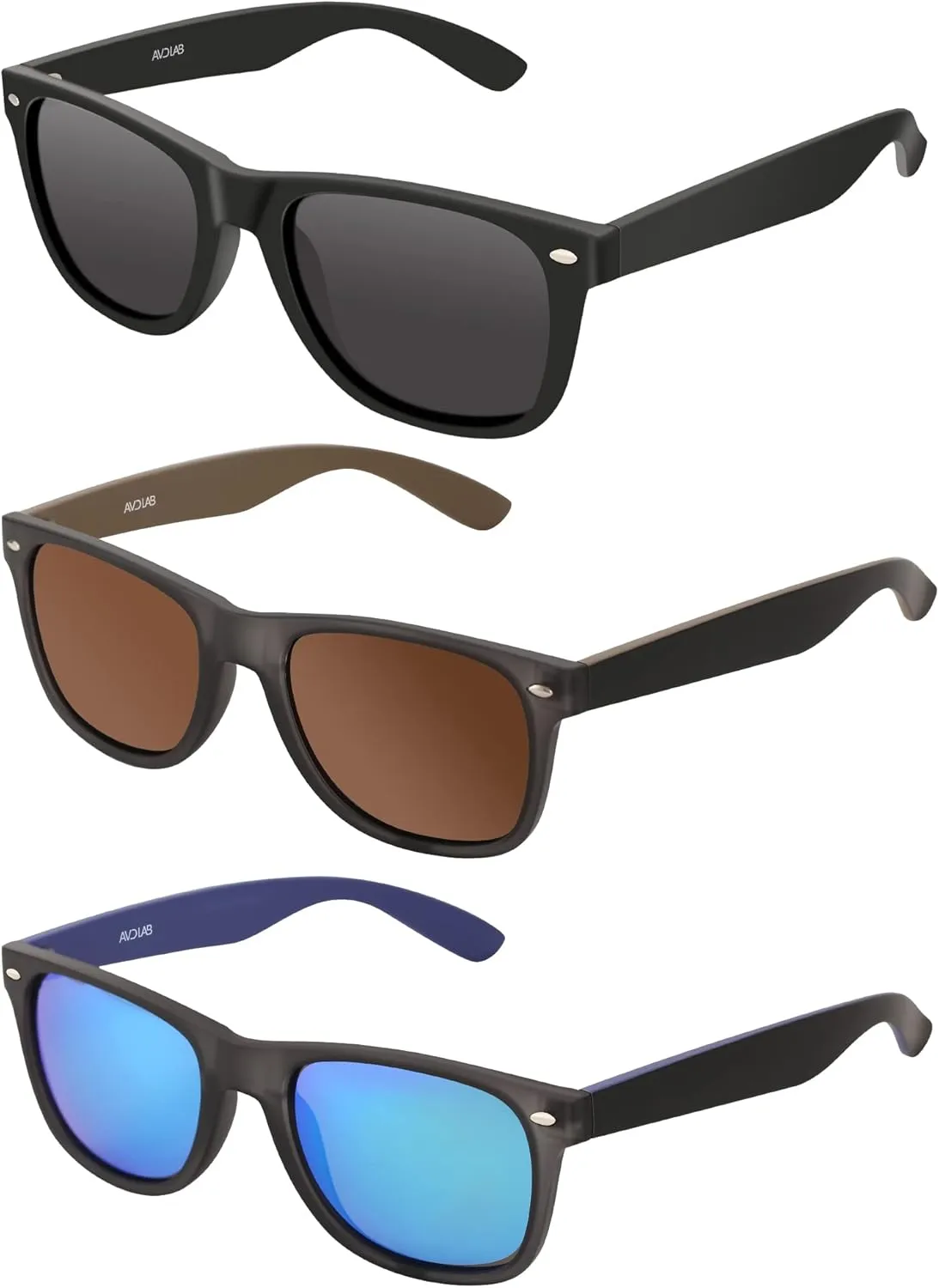 Polarized Sunglasses for Men Women Round Retro Classic Fashion Eyewear UV400 Sun Glasses for Sports 3 Packs