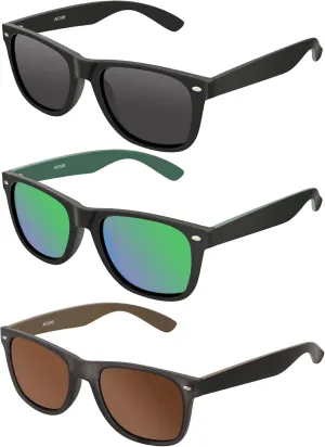 Polarized Sunglasses for Men Women Round Retro Classic Fashion Eyewear UV400 Sun Glasses for Sports 3 Packs