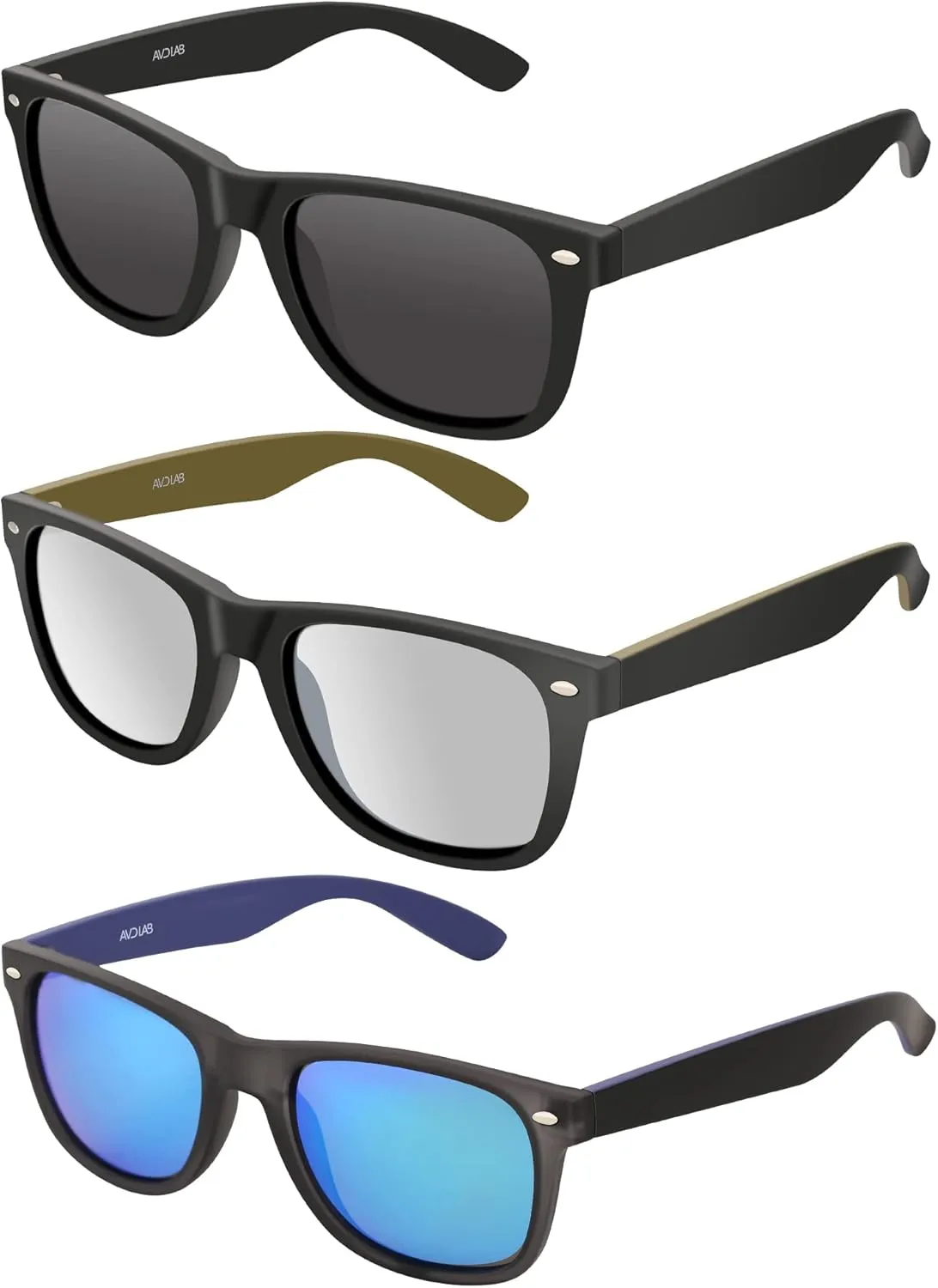 Polarized Sunglasses for Men Women Round Retro Classic Fashion Eyewear UV400 Sun Glasses for Sports 3 Packs