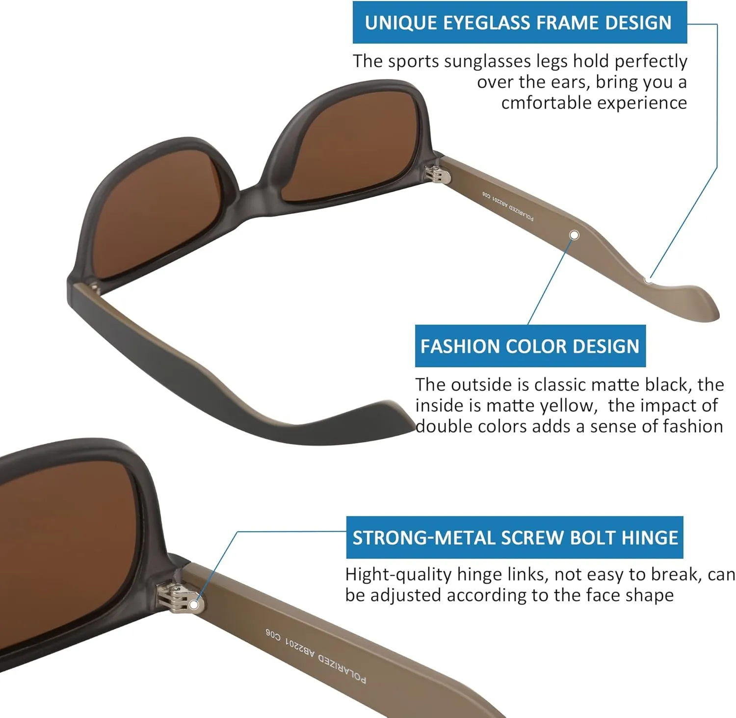 Polarized Sunglasses for Men Women Round Retro Classic Fashion Eyewear UV400 Sun Glasses for Sports 3 Packs