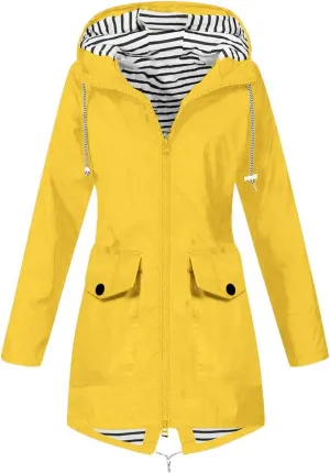 Rain Jacket Womens Waterproof with Hood Lightweight Packable Raincoat for Hiking Outdoor Windbreaker with Pockets