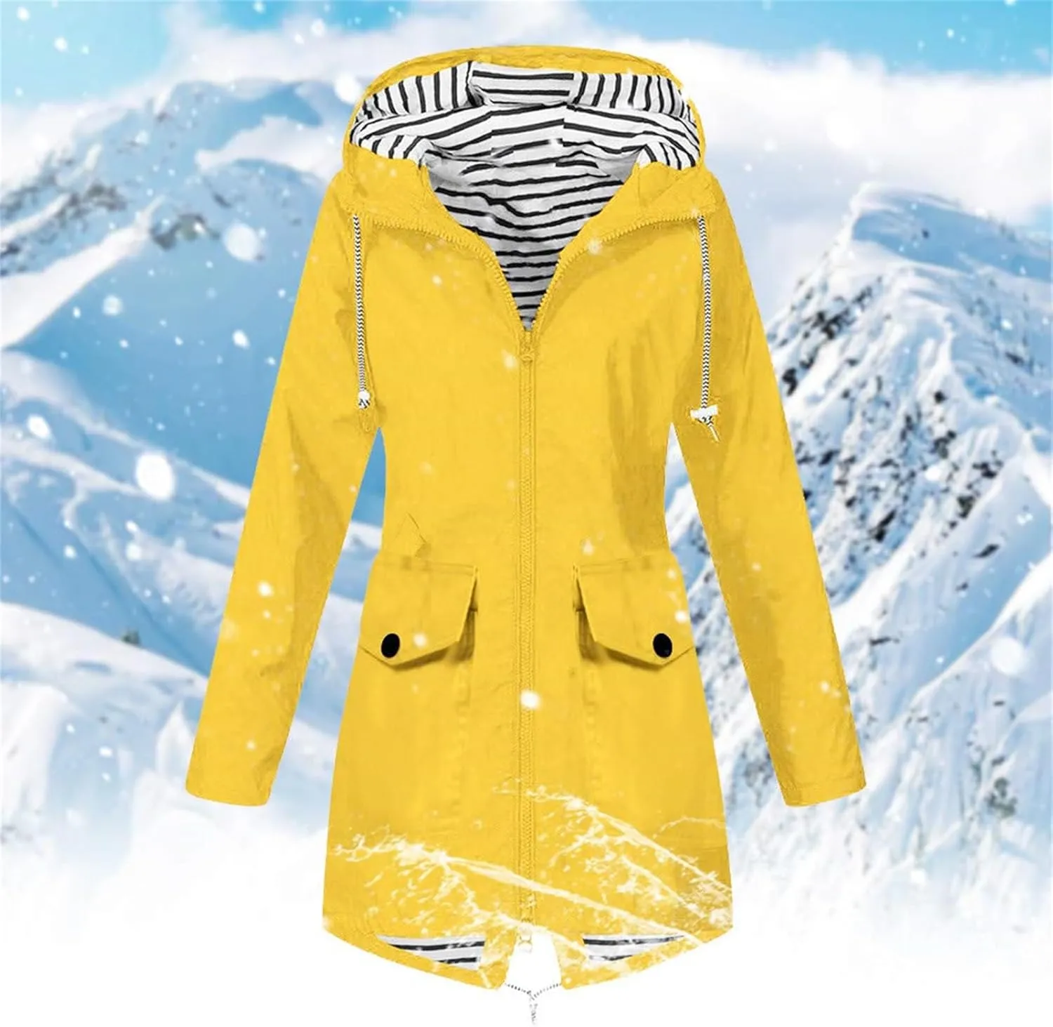 Rain Jacket Womens Waterproof with Hood Lightweight Packable Raincoat for Hiking Outdoor Windbreaker with Pockets