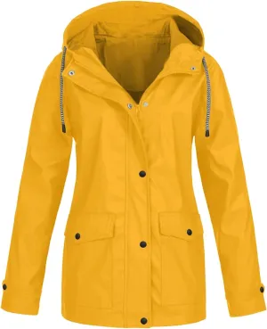 Rain Jackets for Women Waterproof with Hood Lightweight Raincoats Casual Anorak Travel Hiking Windbreaker Coats Pocket