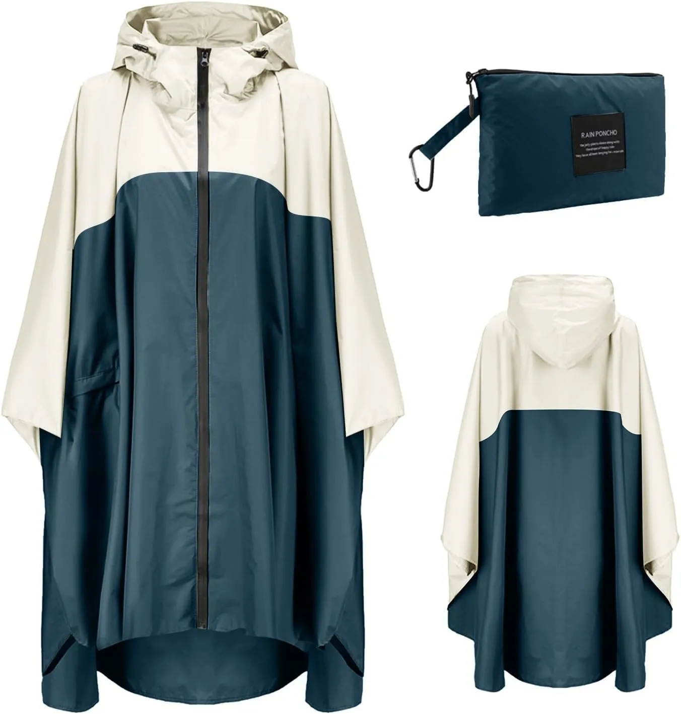 Rain Ponchos for Adults Waterproof Rain Poncho Lightweight Reusable Hiking Coat for Outdoor Activities with Pockets
