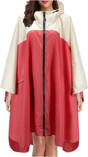 Rain Ponchos for Adults Waterproof Rain Poncho Lightweight Reusable Hiking Coat for Outdoor Activities with Pockets