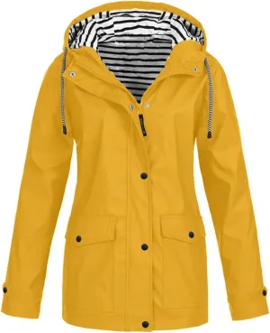 Raincoats for Women with Hood Waterproof Rain Jacket Lightweight Active Outdoor Hooded Trench Coats Zip Up Windbreaker
