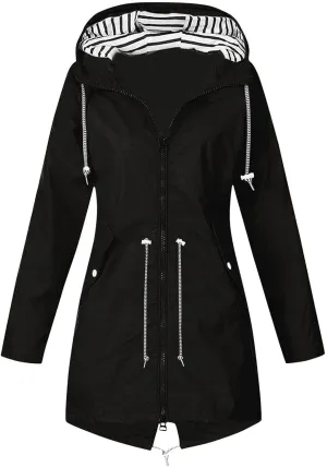 Raincoats for Women with Hood Windbreaker Zipper Hoodies Rain Jacket Waterproof Lightweight Outdoor Rain Coats Pockets