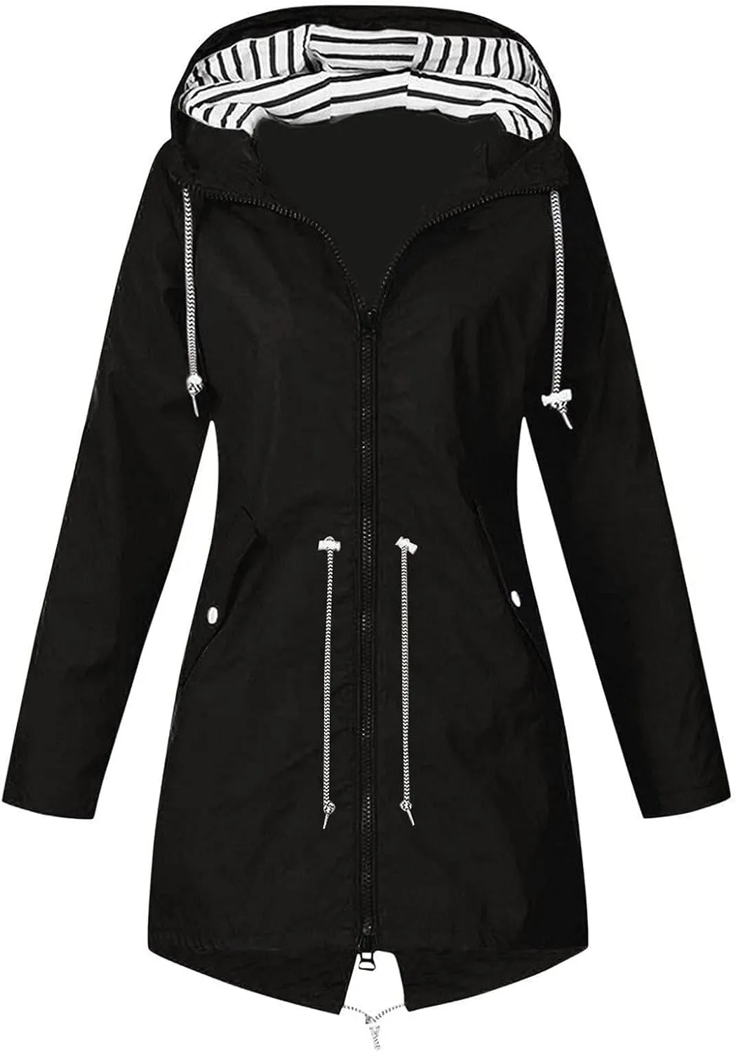 Raincoats for Women with Hood Windbreaker Zipper Hoodies Rain Jacket Waterproof Lightweight Outdoor Rain Coats Pockets