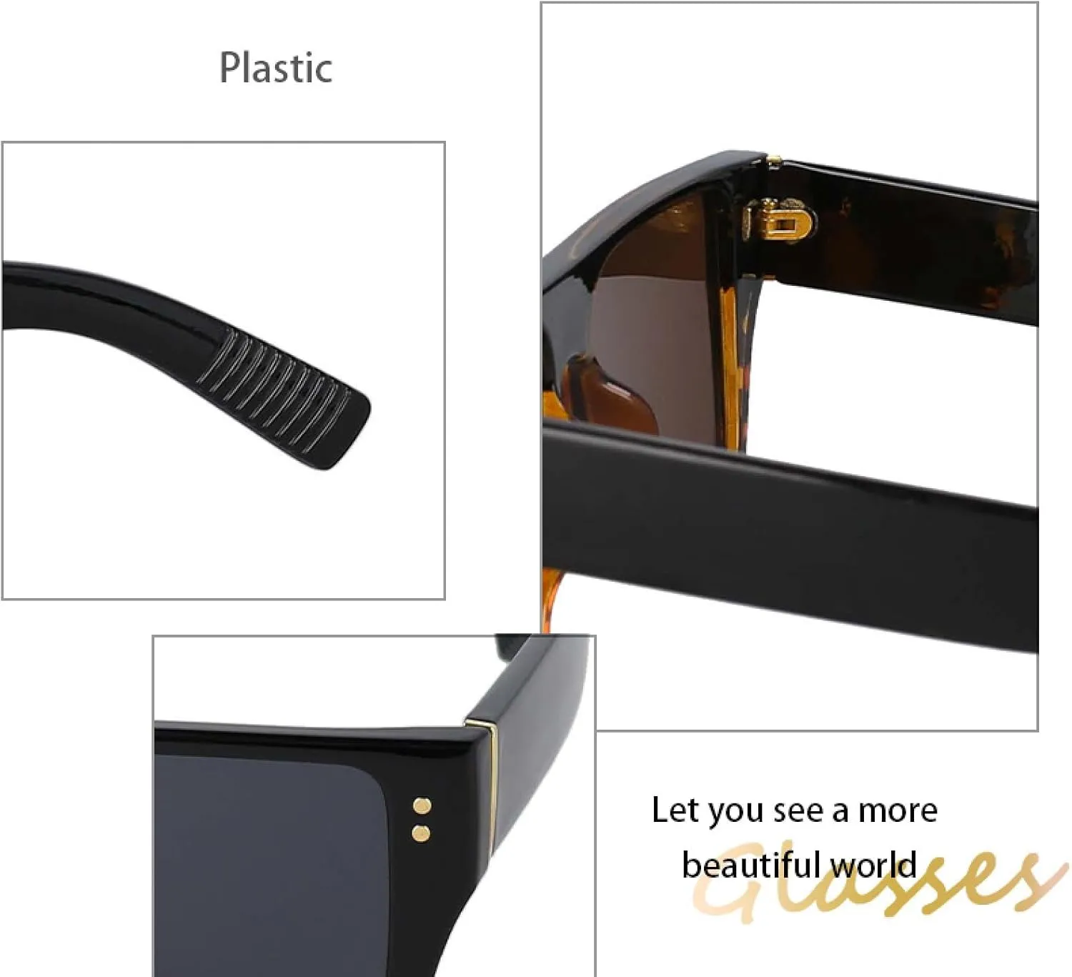 Rectangle Vintage Sunglasses for Women Uv400