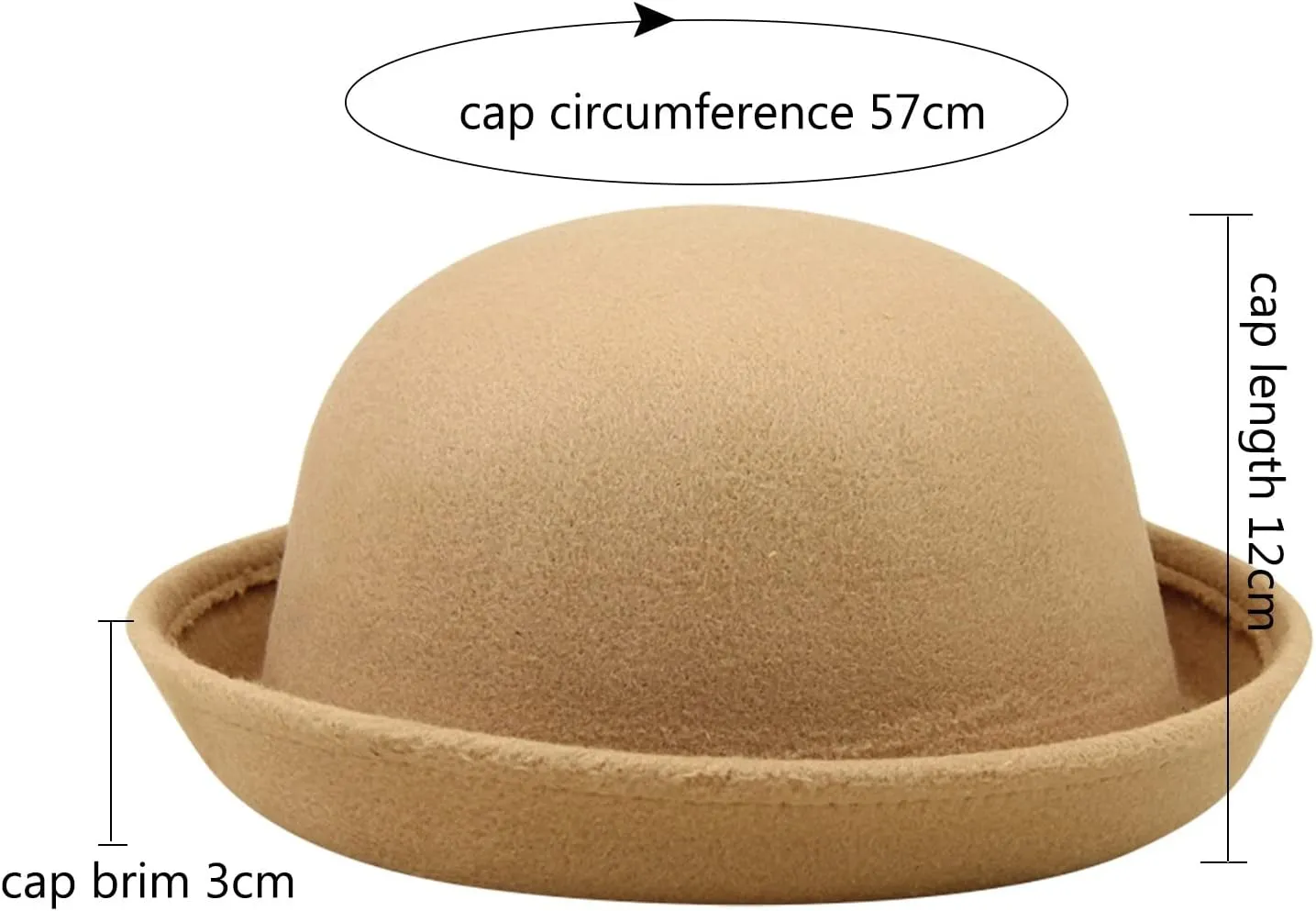 Retro Bowler Derby Hats for Women Men Roll Up Brim 1920s Classic Church Party Cloche Hats Flat Top Fleece Fedora Hats