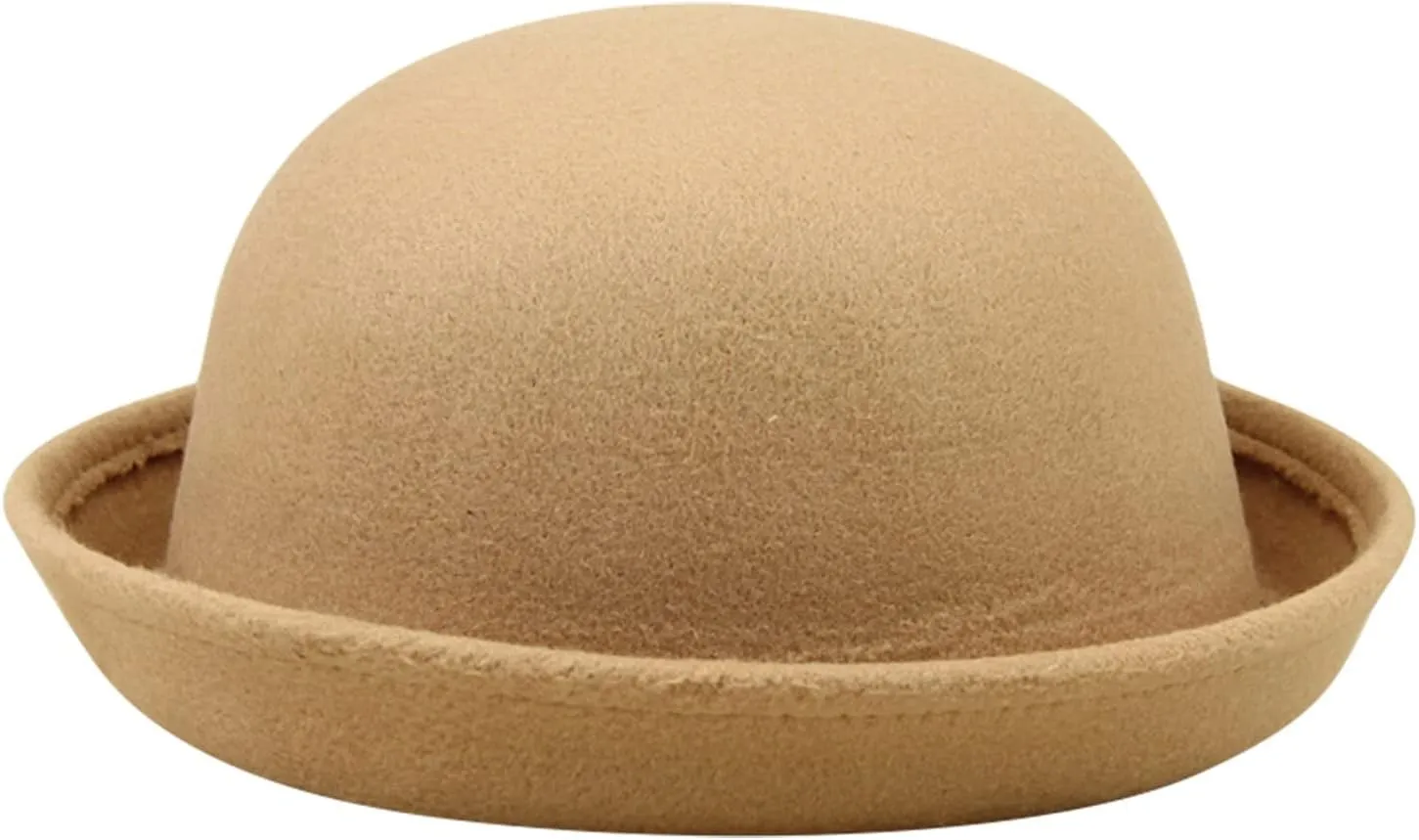 Retro Bowler Derby Hats for Women Men Roll Up Brim 1920s Classic Church Party Cloche Hats Flat Top Fleece Fedora Hats