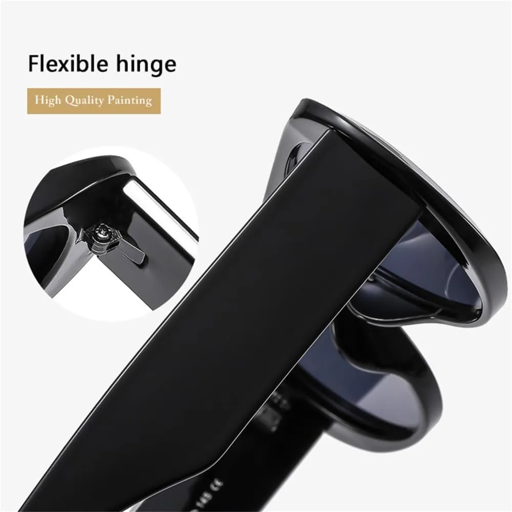 Retro Irregular Big Frame Women Sunglasses Tea Color Square Frame Shades UV400 Cool Men One Piece Sun Glasses