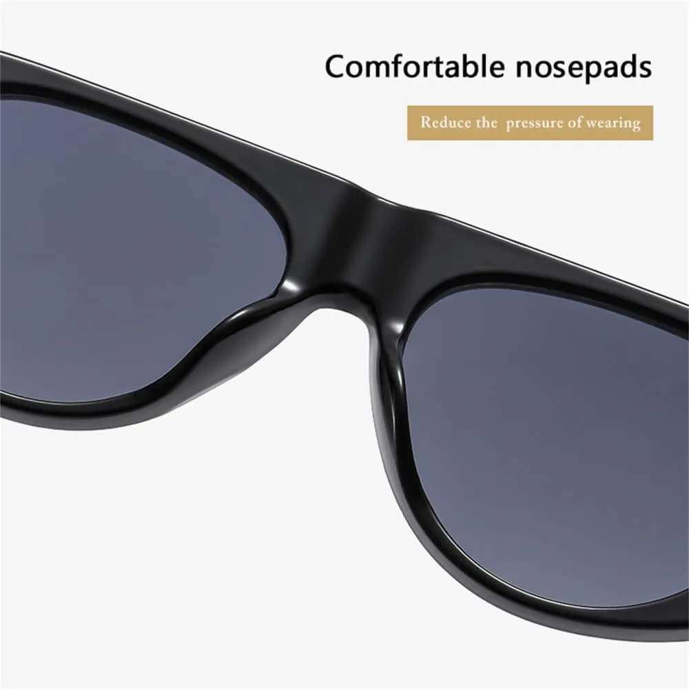 Retro Irregular Big Frame Women Sunglasses Tea Color Square Frame Shades UV400 Cool Men One Piece Sun Glasses