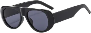 Retro Irregular Big Frame Women Sunglasses Tea Color Square Frame Shades UV400 Cool Men One Piece Sun Glasses
