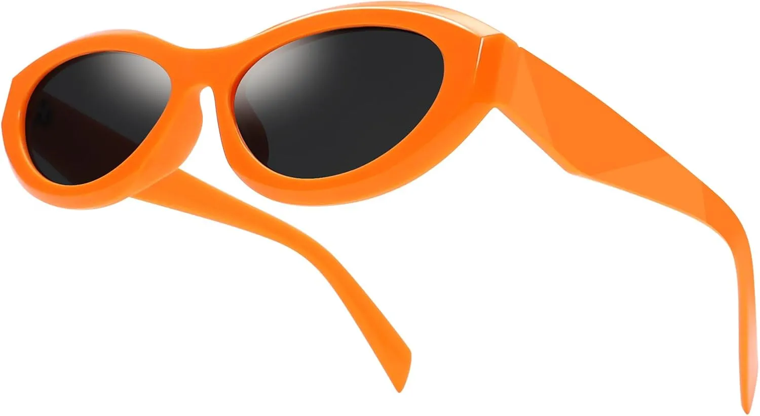 Retro Oval Sunglasses for Women Men Vintage Cute Cat Eye Skinny Wrap Around Sun Glasses Trendy Shads