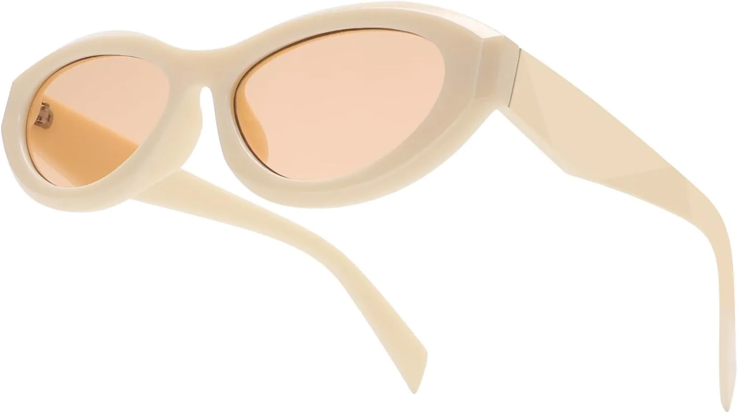 Retro Oval Sunglasses for Women Men Vintage Cute Cat Eye Skinny Wrap Around Sun Glasses Trendy Shads