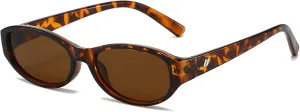 Retro Oval Sunglasses for Women Trendy Cute Womens Small Oval Sunglasses 90s Narrow Cat Eye Shades