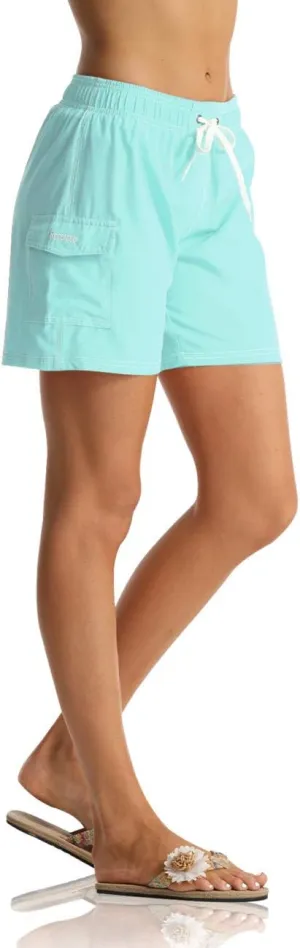 Rocorose Women's Board Shorts Quick Dry Drawstring Sports Summer Bottom Swim Shorts with Pocket