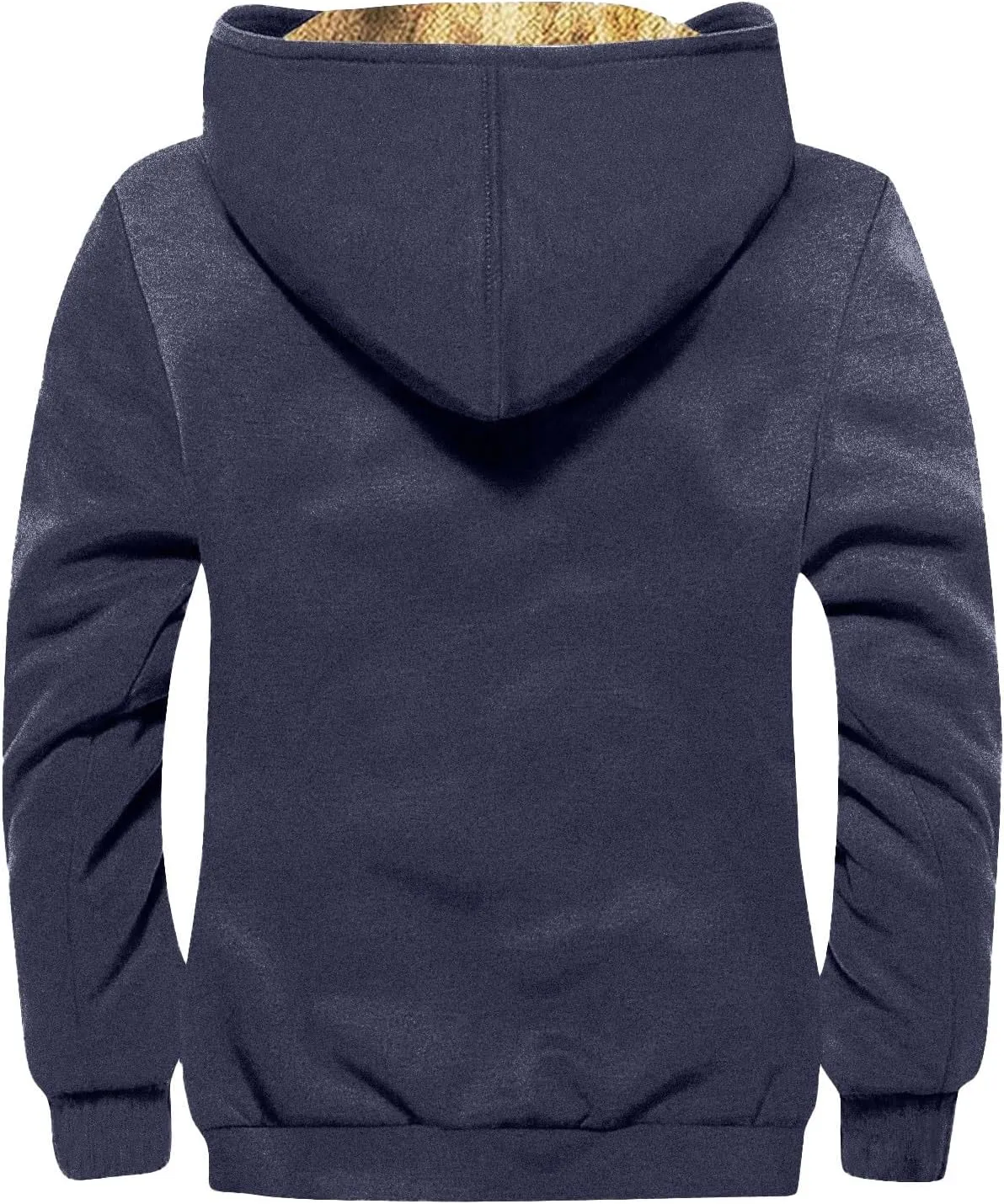 RTRDE Mens Casual Hooded Jacket Heavyweight Full Zip Hoodie Jacket Sherpa Lined Warm Winter Work Coats Jacket, M-7XL
