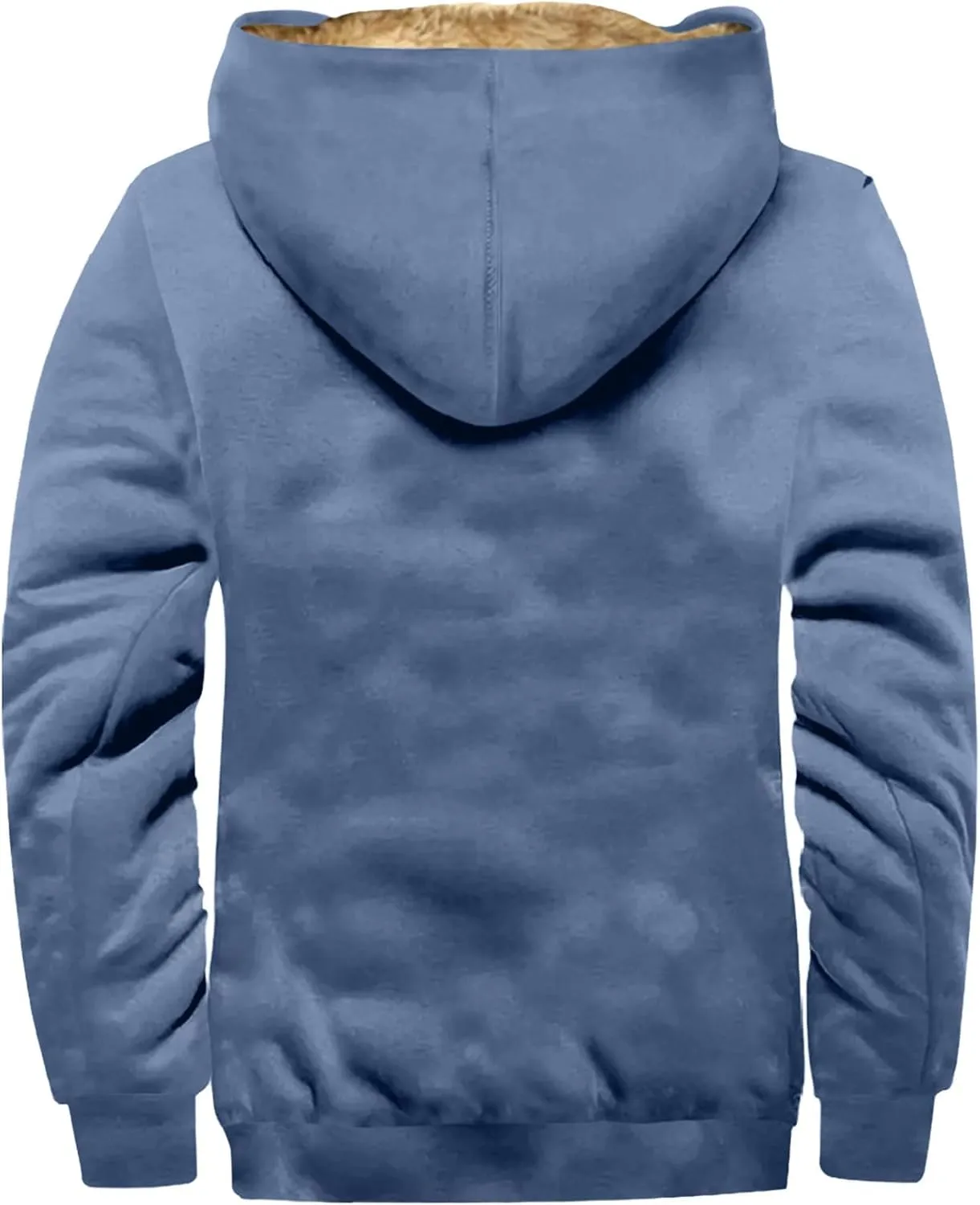 RTRDE Mens Casual Jacket Zip Up Hoodie Sweatershirts Sherpa Lined Fleece Jacket Winter Warm Coats Jackets, M-7XL