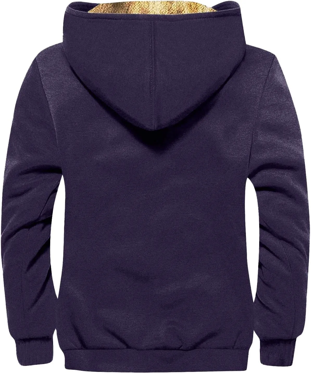 RTRDE Mens Work Jacket Fleece Sherpa Lined Hoodie Jackets Long Sleeve Printed Zip Up Winter Coats Work Jacket, M-7XL