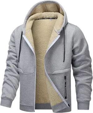 RTRDE Mens Work Jacket Zip Up Sweatshirts Heavyweight Winter Fleece Sherpa Lined Warm Hoodie Jackets Coats Jacket, S-3XL