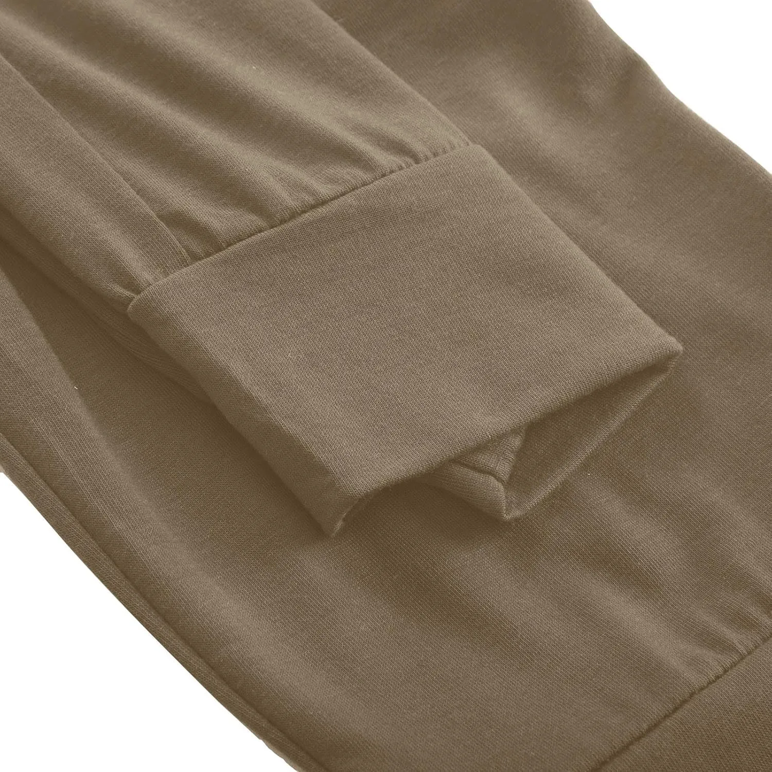 Ruziyoog Womens Cargo Pants Drawstring Waist Loose Fit Flare Trousers with Pockets Casual Lounge Wear Sweatpants