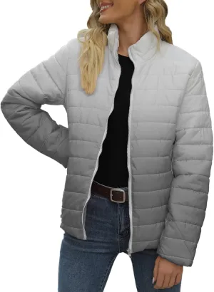 SHAOBGE Down Jackets 2022 Autumn and Winter Ladies Cotton Padded Jacket Female Gradient Long Sleeve Jacket Women Short