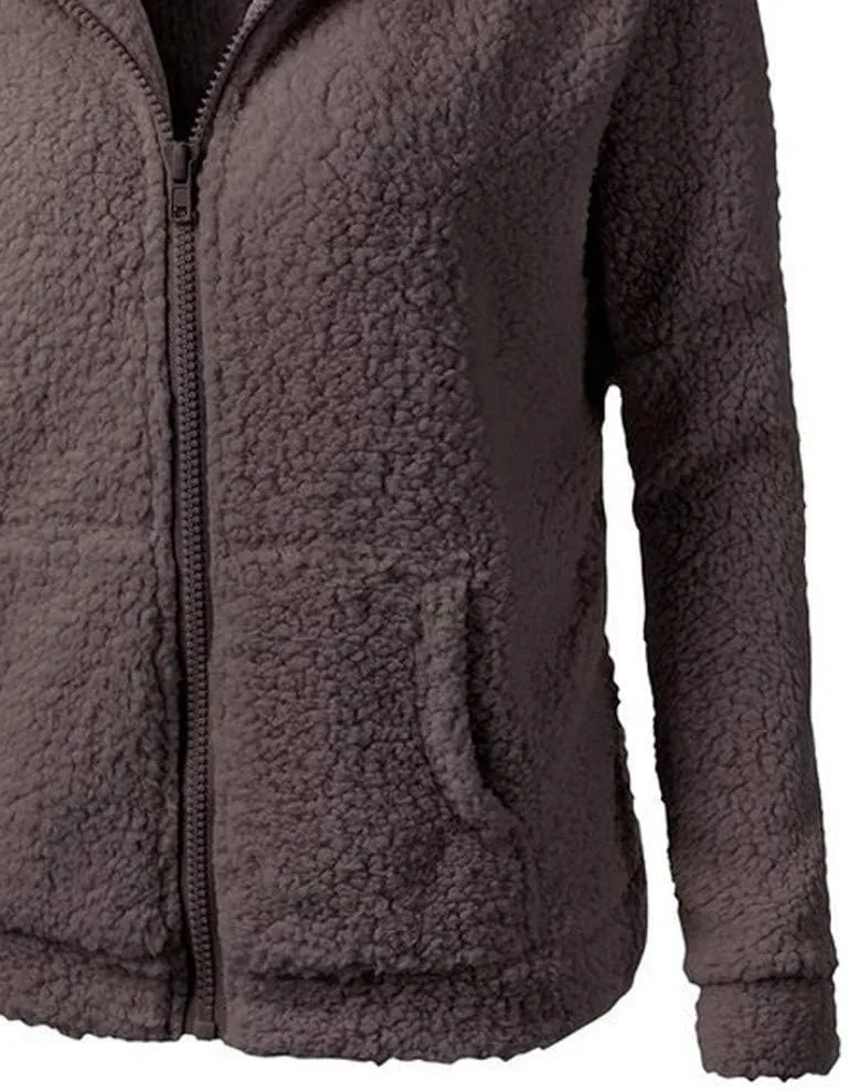 Sherpa Jackets For Women Winter Coats Faux Fur Lined Hooides Oversized Fluffy Fuzzy Fleece Jacket Casual Warm Outerwear