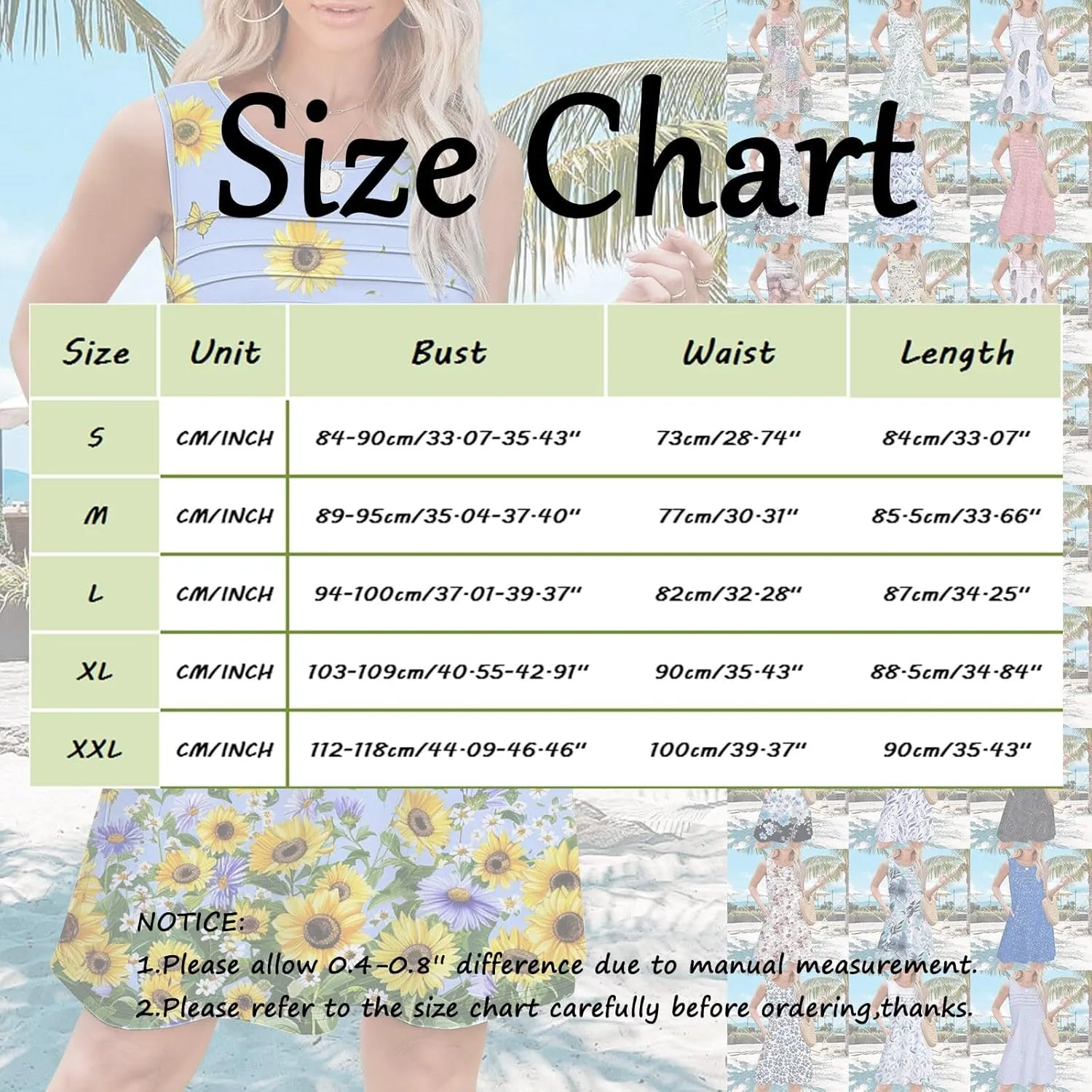 Short Summer Dresses Womens with Pockets Summer Casual Tank Dress Sleeveless Midi Beach Dress Women's Plus Size