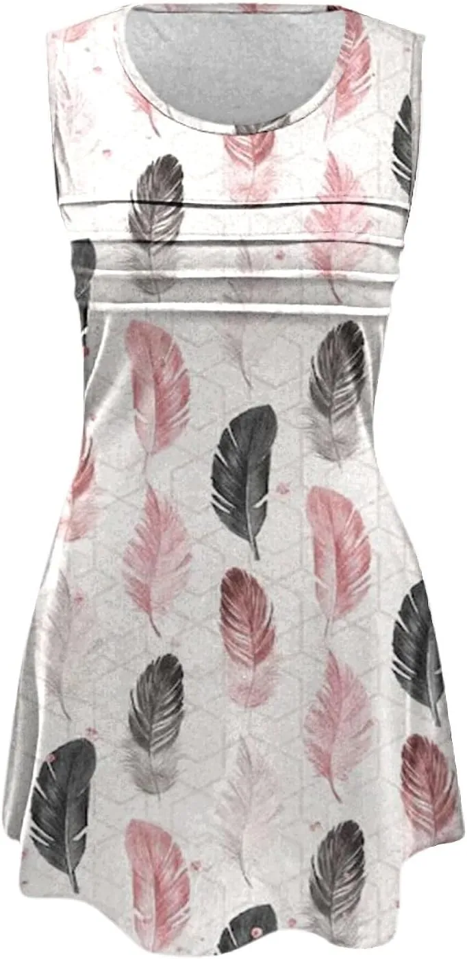 Short Summer Dresses Womens with Pockets Summer Casual Tank Dress Sleeveless Midi Beach Dress Women's Plus Size