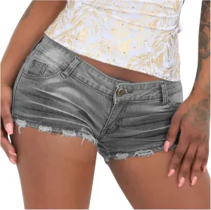 Shorts for Women Denim High Waisted Cute Plain Color Stretch Mom Jeans Shorts with Pockets Frayed Hem Slim Shorts Womens Shorts for Summer Dressy