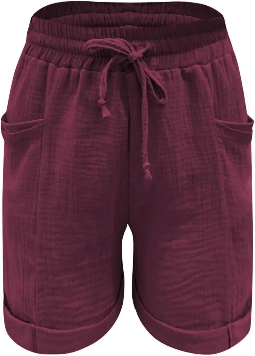 Shorts for Women Linen Shorts Elastic Waist Casual Lightweight with Pockets Cute Drawstring Summer Beach Shorts 2025 Fashion