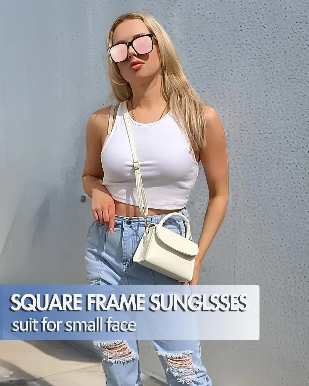 SIPHEW Oversized Square Sunglasses for Women|Lightweight Fashion Sunglasses 100% UV400 Protection|Trendy Mirrored Shade