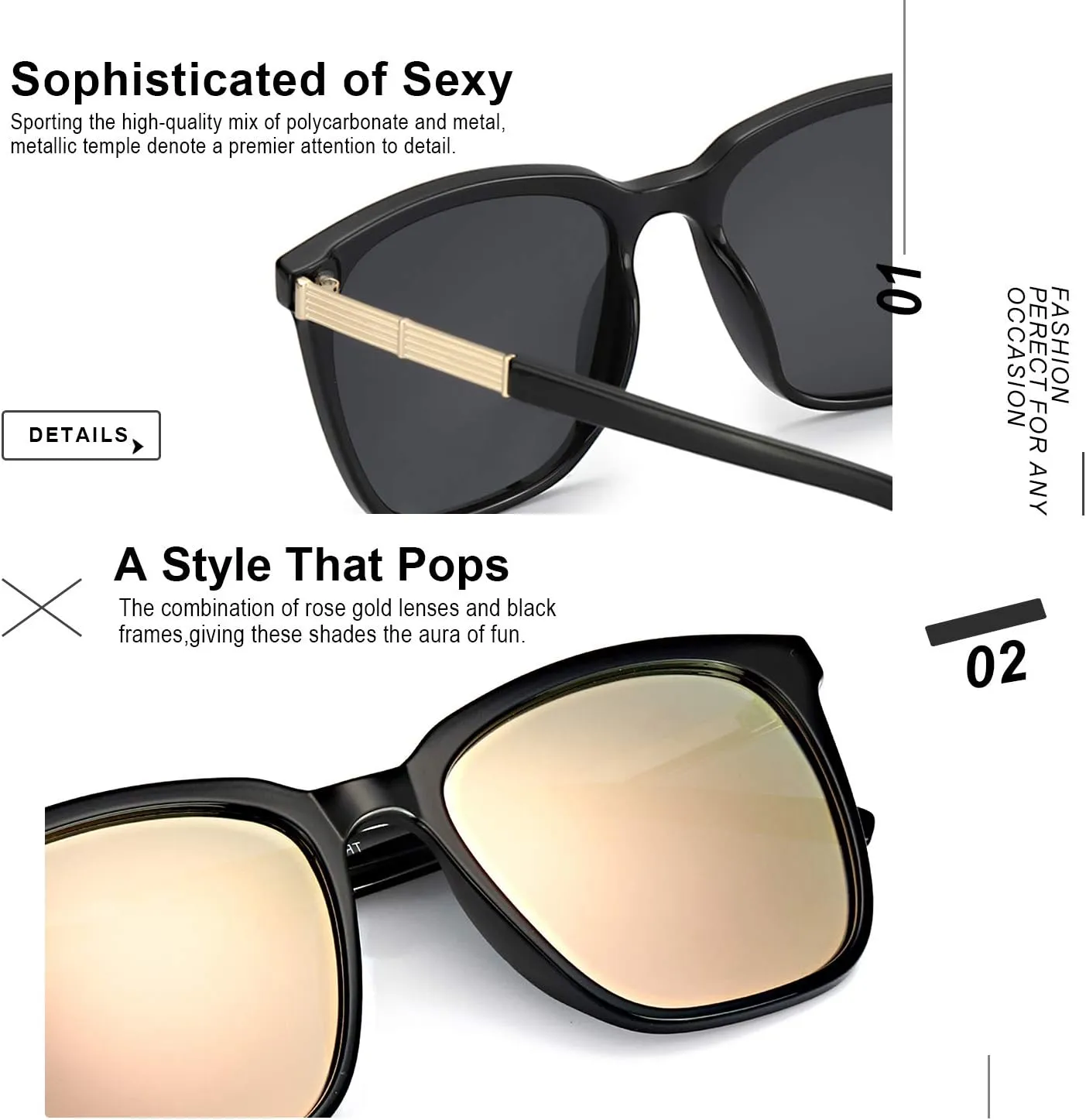 SIPHEW Oversized Square Sunglasses for Women|Lightweight Fashion Sunglasses 100% UV400 Protection|Trendy Mirrored Shade
