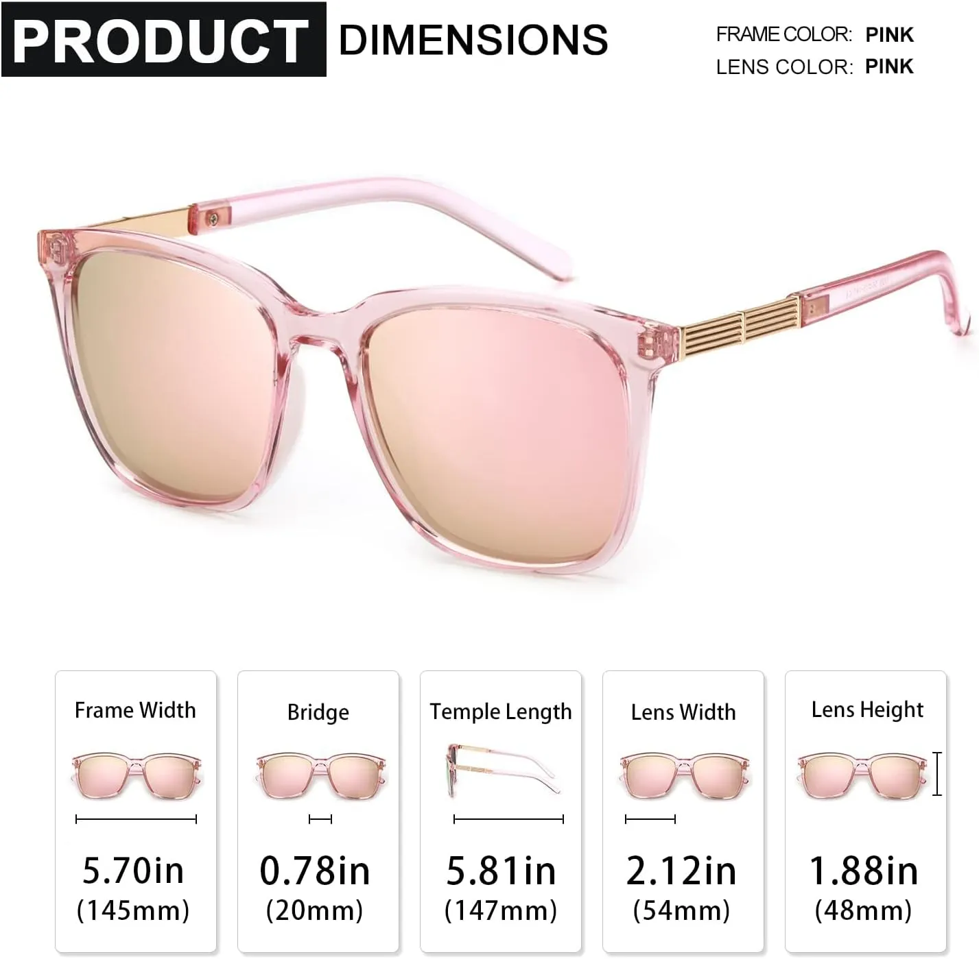 SIPHEW Oversized Square Sunglasses for Women|Lightweight Fashion Sunglasses 100% UV400 Protection|Trendy Mirrored Shade