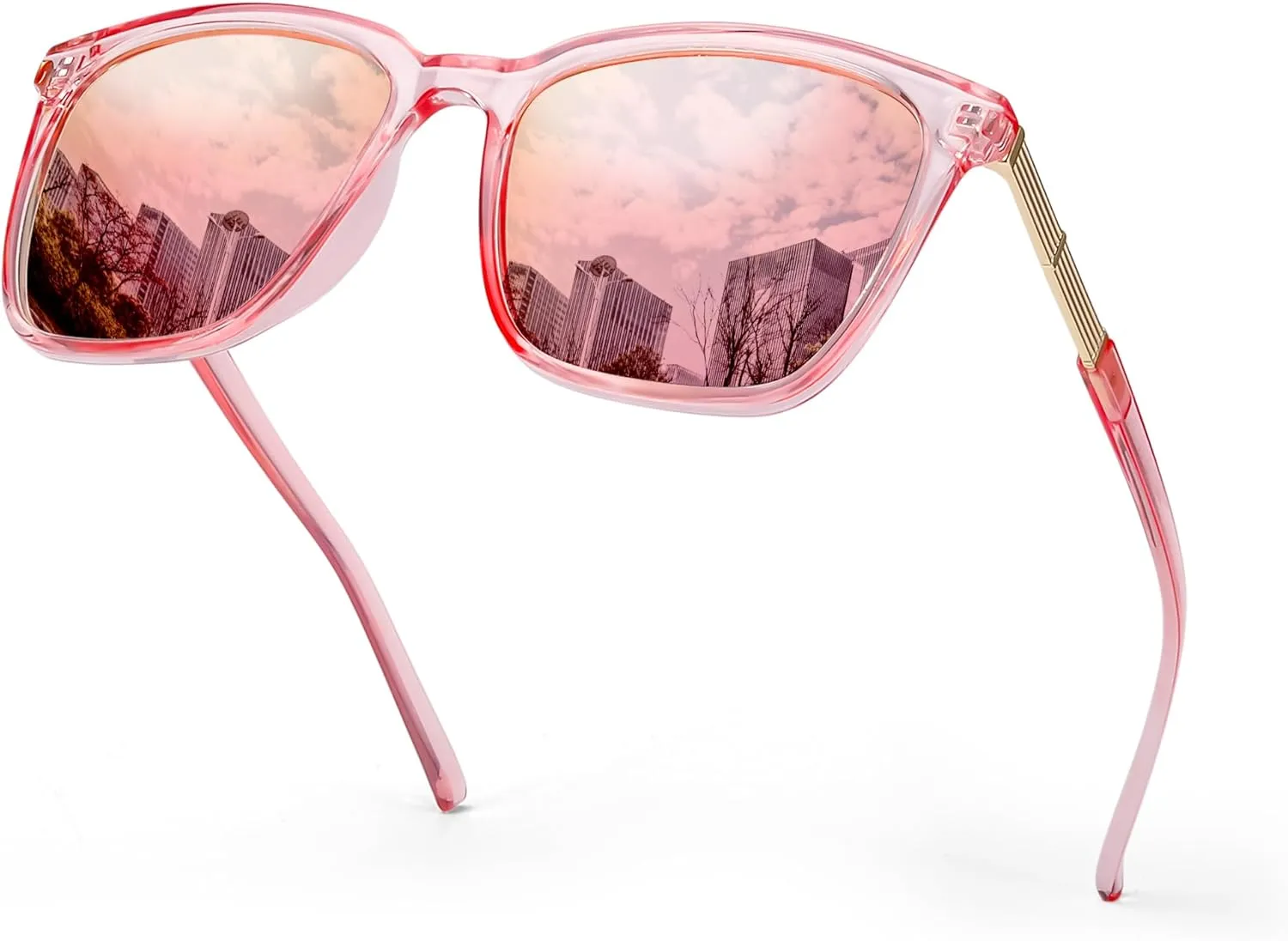 SIPHEW Oversized Square Sunglasses for Women|Lightweight Fashion Sunglasses 100% UV400 Protection|Trendy Mirrored Shade
