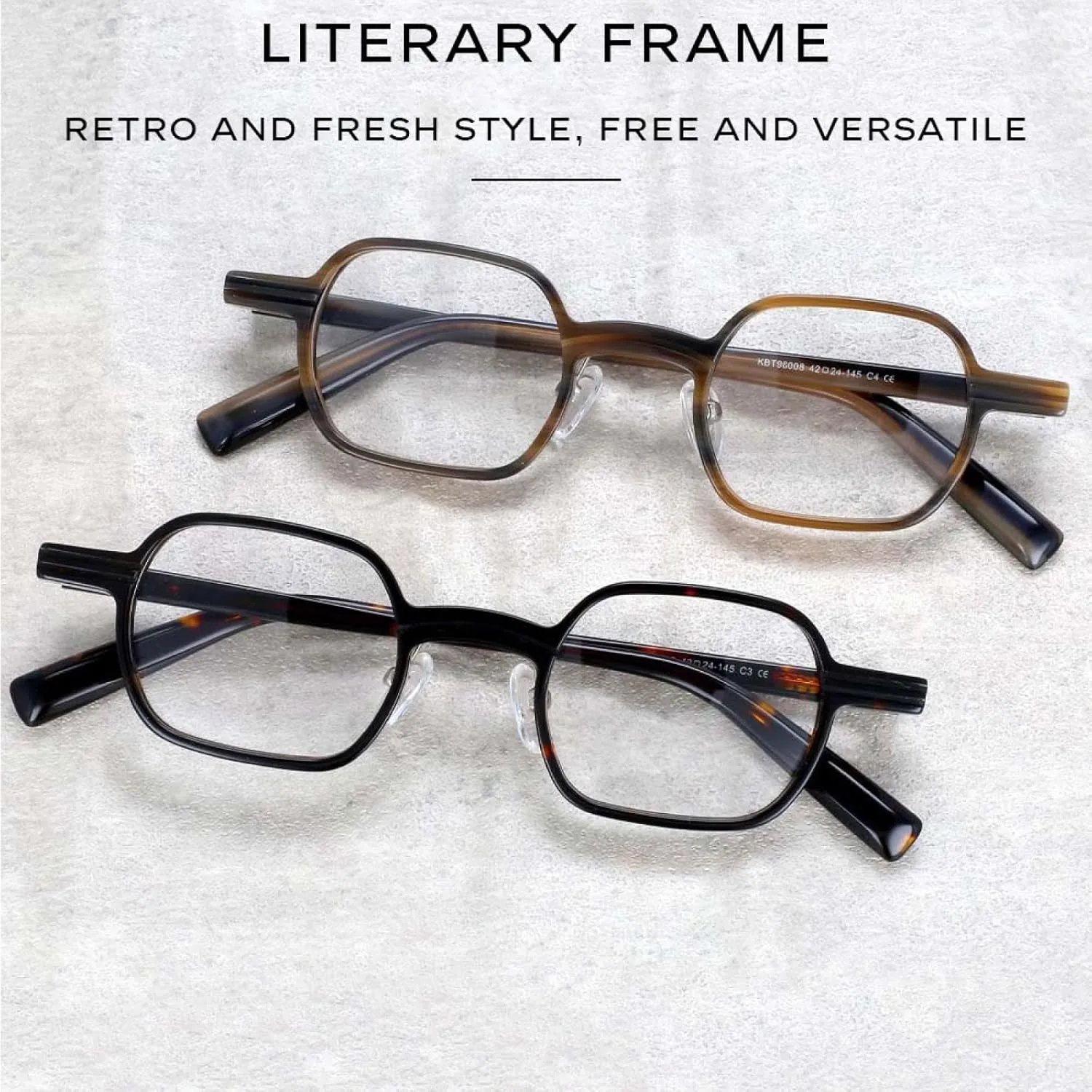 Small Frame Acetate Glasses Men Women Punk Fashion