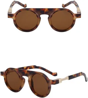 Small Frame Round Punk Sunglasses for Men Women Luxury Vintage Uv400