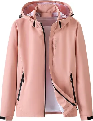 Softshell Jacket For Women With Hooded Waterproof Windproof Lightweight Insulated Windbreaker Outdoor Hiking Camping