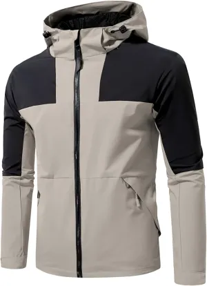 Spring Fall Rain Jacket Men Outdoor Sports Climbing Camping Hiking Fishing Zipper Hooded Raincoats Windbreaker Jacket