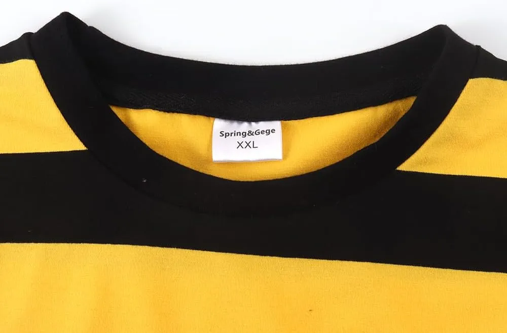 Spring&Gege Men's Short Sleeve Striped Cotton Crew Neck T-Shirts
